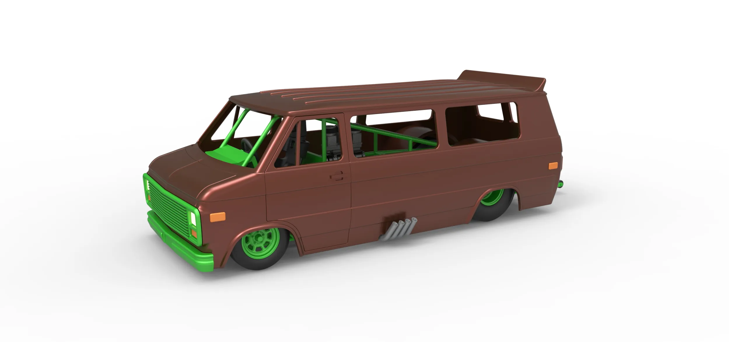 Dragster Van Scale 1 to 25 3D Print Model .c4d .max .obj .3ds .fbx .stl .blend 