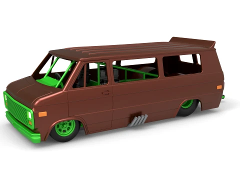 Dragster Van Scale 1 to 25 3D Print Model