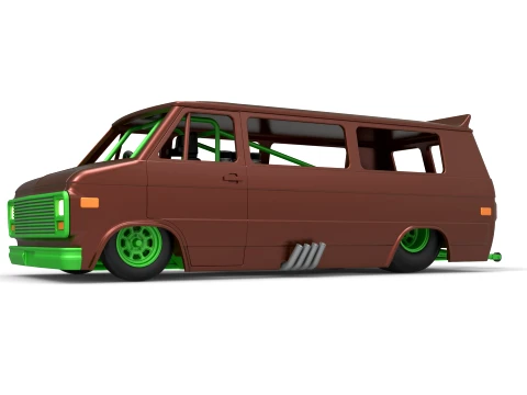 Dragster Van Scale 1 to 25 3D Print Model