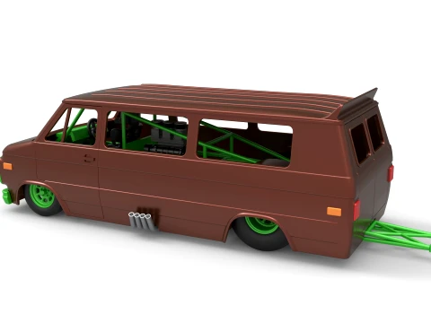 Dragster Van Scale 1 to 25 3D Print Model