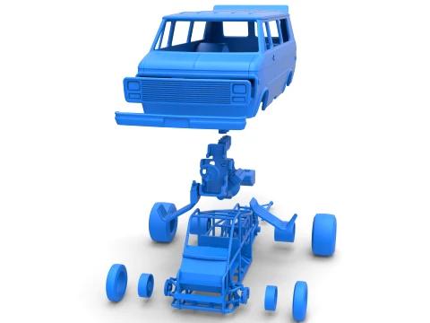 Dragster Van Scale 1 to 25 3D Print Model