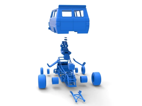 Dragster Van Scale 1 to 25 3D Print Model