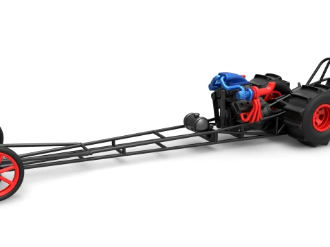 Front engine dirt dragster with turbo V8 Scale 1 to 25 3D Druckmodell
