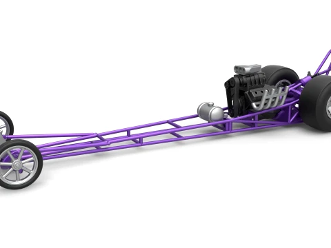 Front engine dragster with V8 Scale 1 to 25 Modelo de impresión 3D