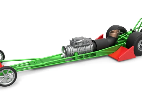 Front engine jet dragster Scale 1 to 25 3D Принт Модель