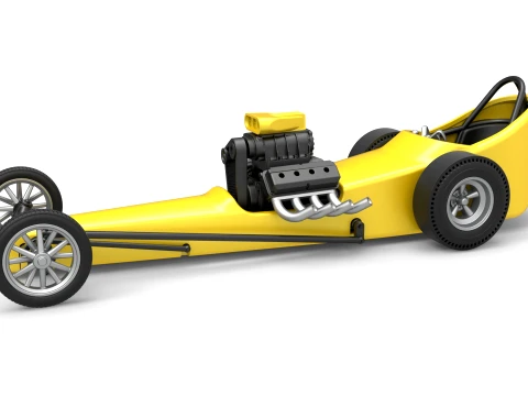 Front engine old school dragster with shell Version 3 Scale 1 to 25 3D 프린트 모델