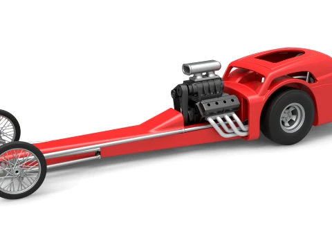 Front engine old school dragster with shell Version 8 Scale 1 to 25 3D 프린트 모델