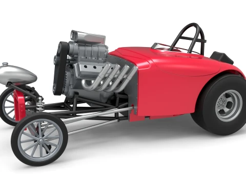 Front engine old school dragster with shell Version 9 Scale 1 to 25 Model do druku 3D