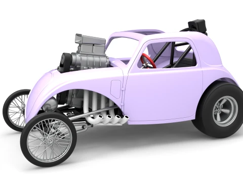 Front engine old school dragster with shell Version 10 Scale 1 to 25 3D 프린트 모델