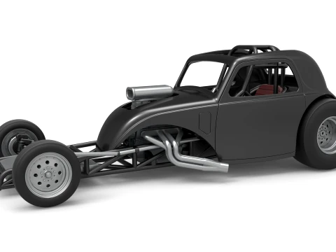 Front engine old school dragster with shell Version 11 Scale 1 to 25 3D 프린트 모델