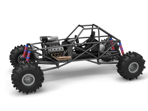 Mud dragster Base Version 2 Scale 1 to 25 3D Baskı Modeli