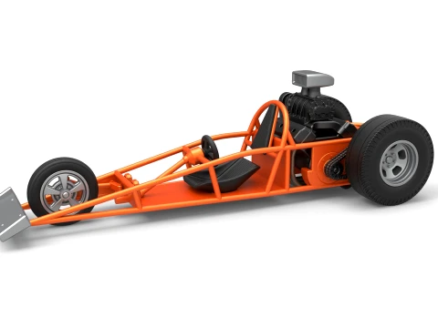 Rear engine old school three wheeled dragster Scale 1 to 25 3D 프린트 모델