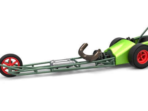 Three wheeled dragster with Rocket Turbine Scale 1 to 25 3D Baskı Modeli
