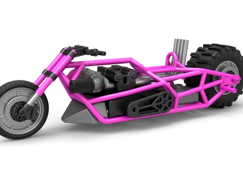 Top fuel Dirt dragster motorcycle Base Scale 1 to 25 3D Baskı Modeli