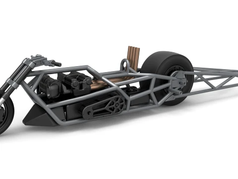 Top fuel dragster motorcycle Base Scale 1 to 25 3D Baskı Modeli