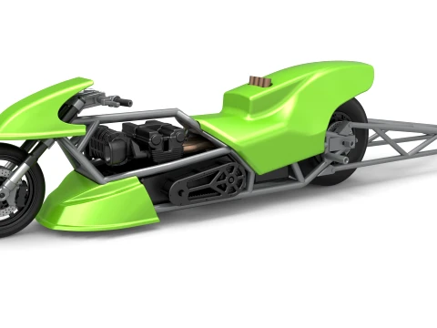 Top fuel dragster motorcycle Scale 1 to 25 3D Baskı Modeli