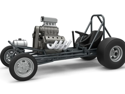 Vintage Front engine dragster Base Version 1 Scale 1 to 25 Modèles 3D en vedette