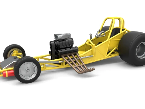 Vintage Funny Car Base Scale 1 to 25 Modèles 3D en vedette