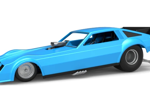 Vintage Funny Car Scale 1 to 25 3D 프린트 모델