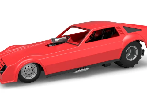 Vintage Pulling Funny car Scale 1 to 25 3D 프린트 모델