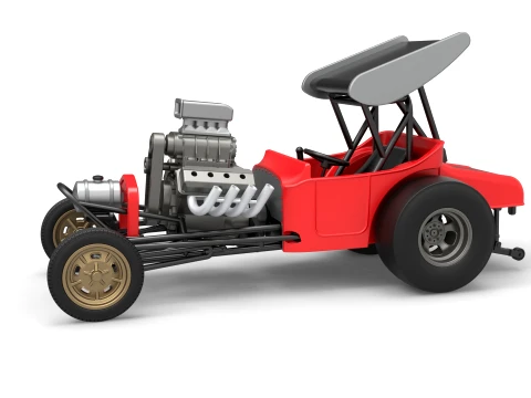 Vintage Winged Front engine dragster Scale 1 to 25 3D 프린트 모델