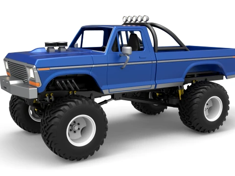 Vintage Monster Truck Scale 1 to 25 3D 프린트 모델