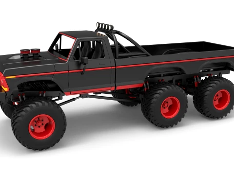Monster Truck 6x6 concept Version 1 Scale 1 to 25 3D 프린트 모델