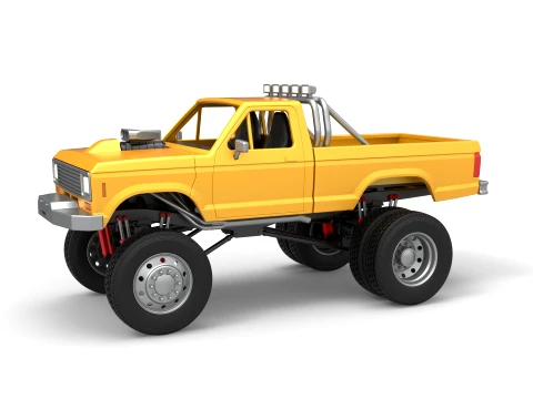 Monster Truck with semi truck wheels Scale 1 to 25 3D Druckmodell