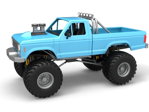 Vintage Monster Truck Scale 1 to 25 3D Druckmodell