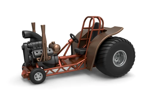 Mini Rod pulling tractor 2 Scale 1 to 25 3D Принт Модель