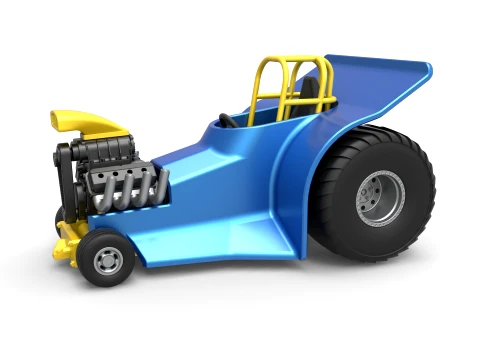 Mini Rod pulling tractor 4 Scale 1 to 25 3D Принт Модель