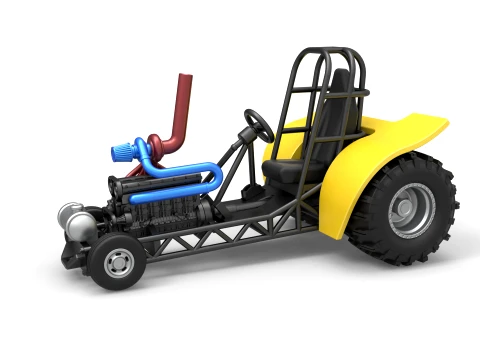 Mini Rod pulling tractor 8 Scale 1 to 25 3D Принт Модель