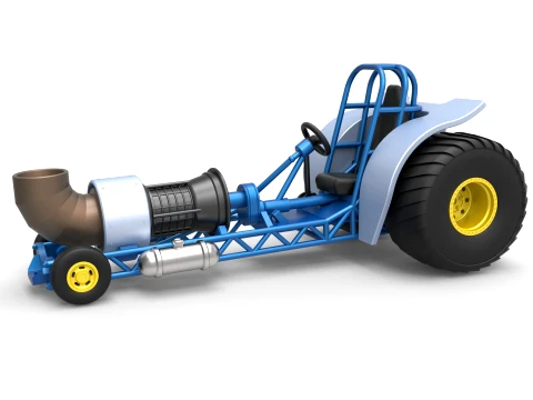 Mini Rod pulling tractor with jet engine 2 Scale 1 to 25 3D Принт Модель