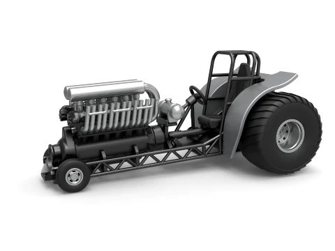 Mini Rod pulling tractor with V12 engine Scale 1 to 25 3D Принт Модель