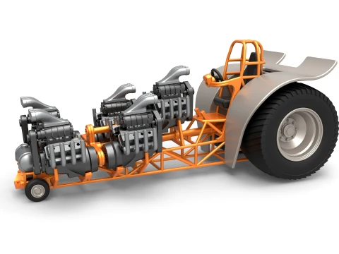Тягний трактор з 5 двигунами V8 Версія 6 Шкала від 1 до 25 3D Принт Модель