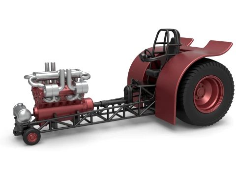 Trattore da traino con motore turbo singolo V12 Versione 2 Scala da 1 a 25 Modello di stampa 3D