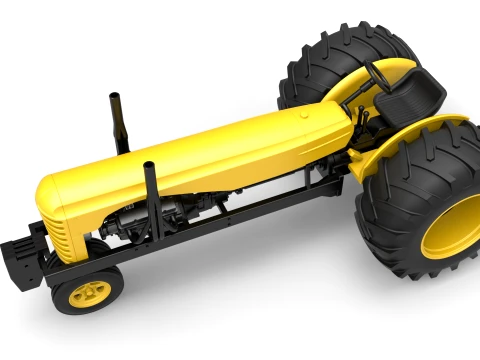 Vintage Small block Pulling tractor Version 2 Scale 1 to 25 3D Print Model