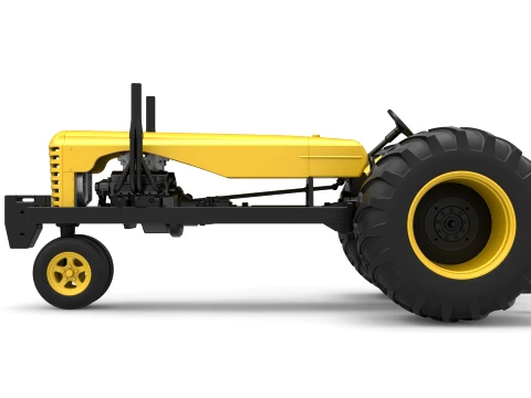 Vintage Small block Pulling tractor Version 2 Scale 1 to 25 3D Print Model