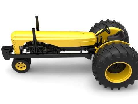 Vintage Small block Pulling tractor Version 2 Scale 1 to 25 3D Print Model