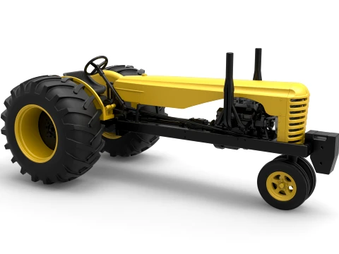 Vintage Small block Pulling tractor Version 2 Scale 1 to 25 3D Print Model