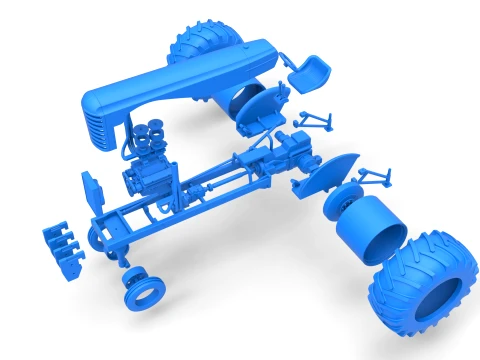 Vintage Small block Pulling tractor Version 2 Scale 1 to 25 3D Print Model