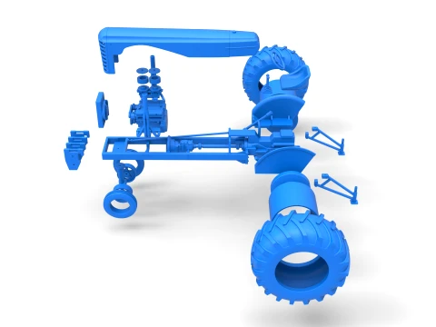 Vintage Small block Pulling tractor Version 2 Scale 1 to 25 3D Print Model