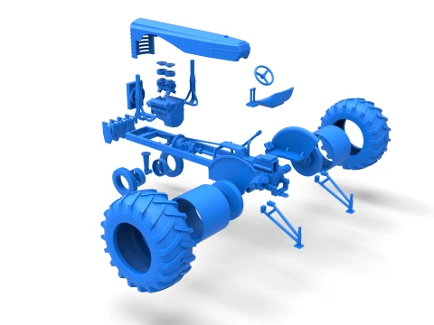 Vintage Small block Pulling tractor Version 2 Scale 1 to 25 3D Print Model