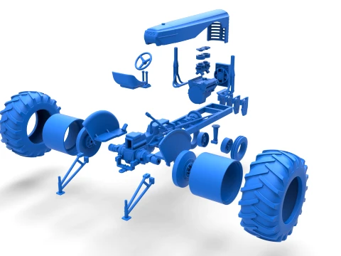 Vintage Small block Pulling tractor Version 2 Scale 1 to 25 3D Print Model