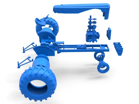 Vintage Small block Pulling tractor Version 2 Scale 1 to 25 3D Print Model
