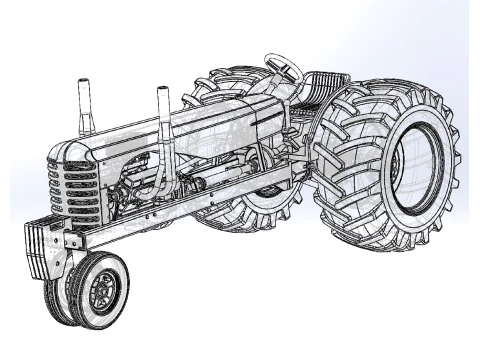 Vintage Small block Pulling tractor Version 2 Scale 1 to 25 3D Print Model