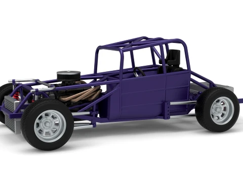 Stock-car modifi&eacute; vintage canadien &Eacute;chelle de base 1 &agrave; 25 Modèles 3D en vedette