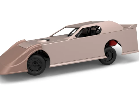 Super stock car modificado con suciedad mientras gira Escala 1 a 25 Modelo de impresión 3D