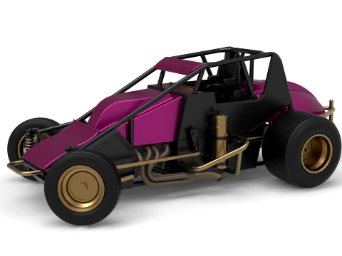 Dirt Silver Crown Car mientras gira Escala 1 a 25 Modelo de impresión 3D