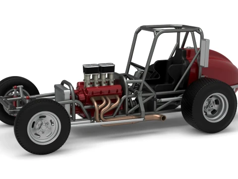 Dirt Silver Crown Champ car Base Versi&oacute;n 2 Escala 1 a 25 Modelo de impresión 3D